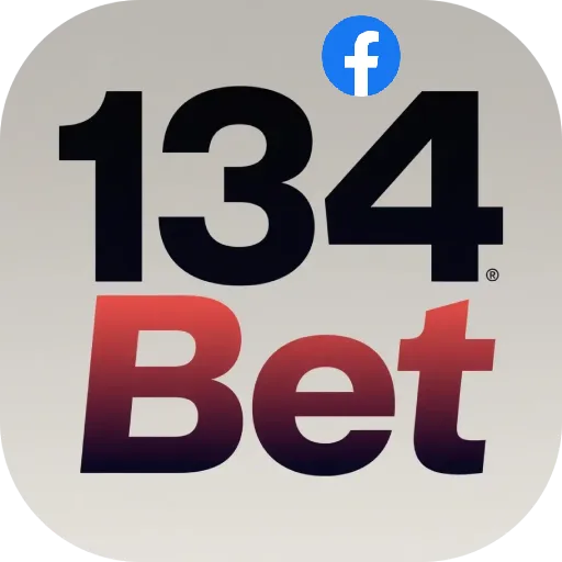 Imagem promovendo a página oficial da 134bet no Facebook